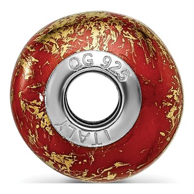 Sterling Silver Red Ceramic Bead – view 4