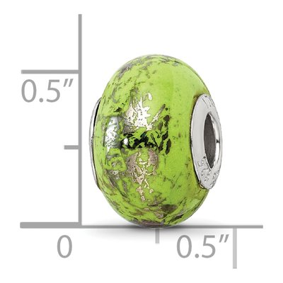 Sterling Silver Green Ceramic Bead – view 6