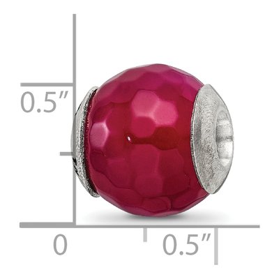 Sterling Silver Agate Fuchsia Cracked Shell Bead – view 6
