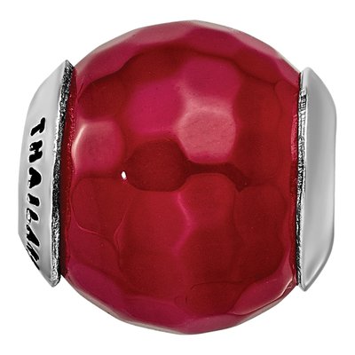Sterling Silver Agate Fuchsia Cracked Shell Bead – view 7