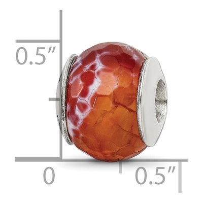 Sterling Silver Agate Cracked Shell Bead – view 7