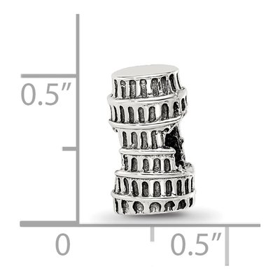 Sterling Silver Leaning Tower of Pisa Bead – view 5