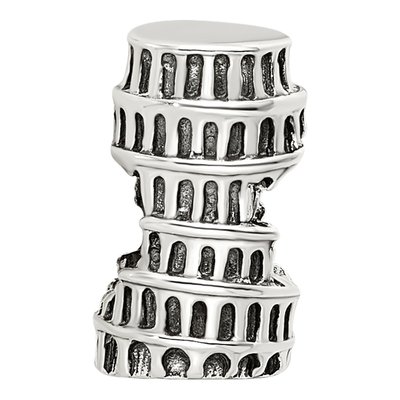 Sterling Silver Leaning Tower of Pisa Bead – view 6
