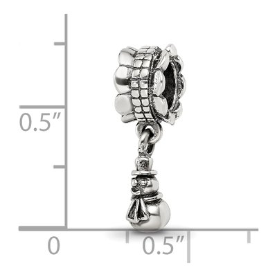 Sterling Silver Snowman Dangle Bead – view 6