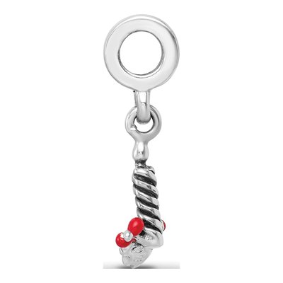 Sterling Silver Candle Holly Leaf Dangle Bead – view 2