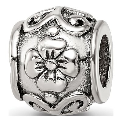 Sterling Silver Floral Bead