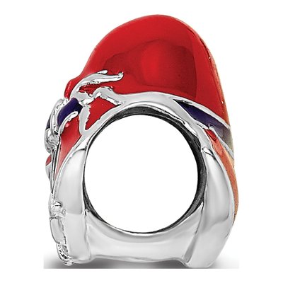 Sterling Silver Red Hat Society Enamel Bead – view 4
