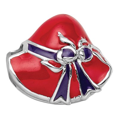 Sterling Silver Red Hat Society Enamel Bead – view 6