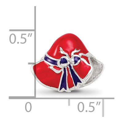 Sterling Silver Red Hat Society Enamel Bead – view 8