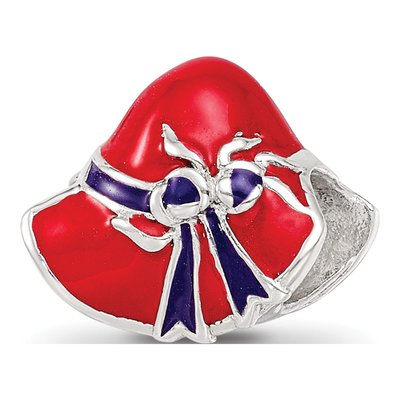 Sterling Silver Red Hat Society Enamel Bead