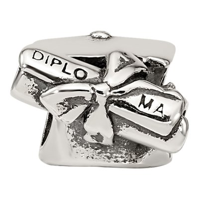 Sterling Silver Graduation Cap Diploma Bead – view 5