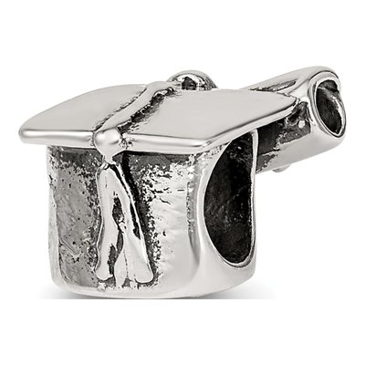 Sterling Silver Graduation Cap Diploma Bead – view 6