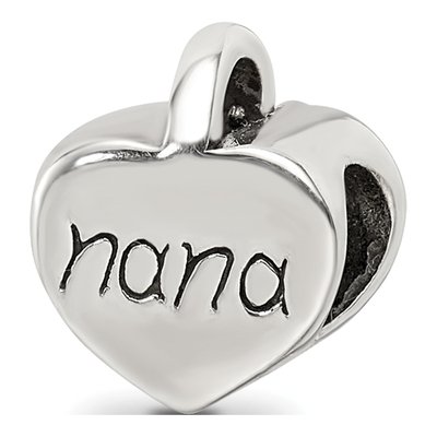 Sterling Silver Nana Heart Bead – view 6