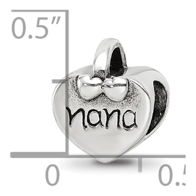 Sterling Silver Nana Heart Bead – view 7