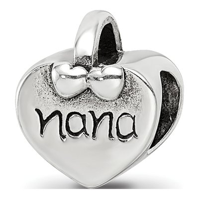 Sterling Silver Nana Heart Bead