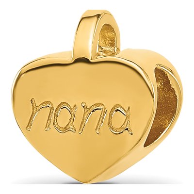Gold-Plated Sterling Silver Heart Nana Bead – view 5