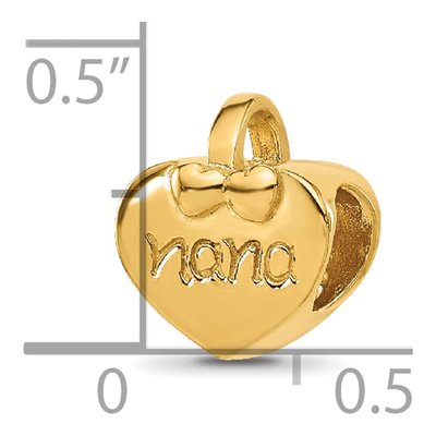 Gold-Plated Sterling Silver Heart Nana Bead – view 6