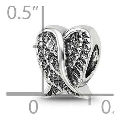 Sterling Silver Heart Wings Bead – view 6