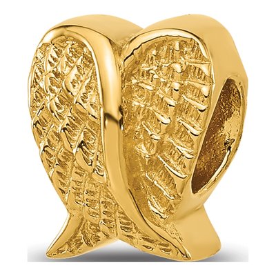 Gold-Plated Sterling Silver Angel Wings Bead