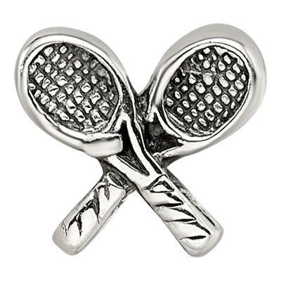 Sterling Silver Kids Tennis Racquets Bead – view 3