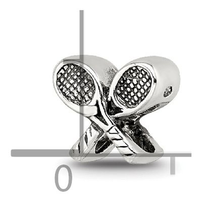 Sterling Silver Kids Tennis Racquets Bead – view 5
