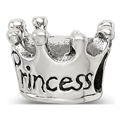 Sterling Silver Kids Princess Crown Bead