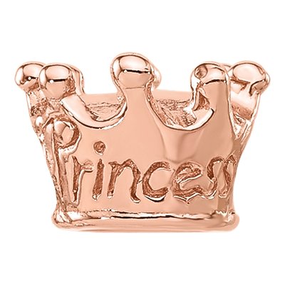 Rose Gold-Plated Sterling Silver Princess Crown Bead – view 4