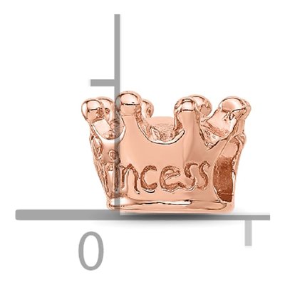 Rose Gold-Plated Sterling Silver Princess Crown Bead – view 6