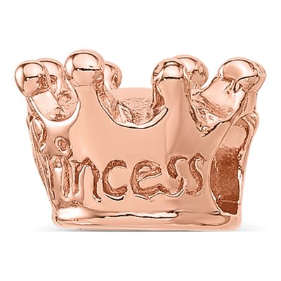 Rose Gold-Plated Sterling Silver Princess Crown Bead