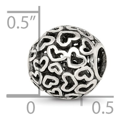 Sterling Silver Hearts Bali Bead – view 6