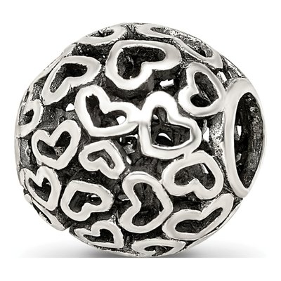 Sterling Silver Hearts Bali Bead