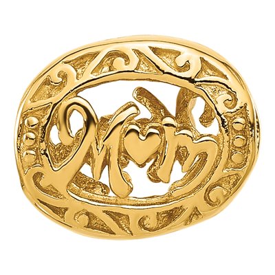 Gold-Plated Sterling Silver Floral Mom Bead – view 5