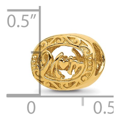 Gold-Plated Sterling Silver Floral Mom Bead – view 6