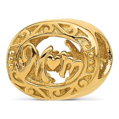 Gold-Plated Sterling Silver Floral Mom Bead