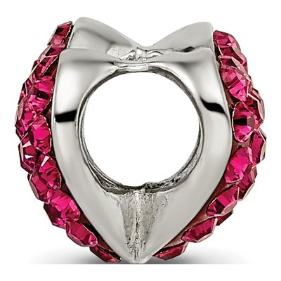 Sterling Silver Crystal Heart Bead – view 4