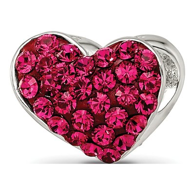Sterling Silver Crystal Heart Bead