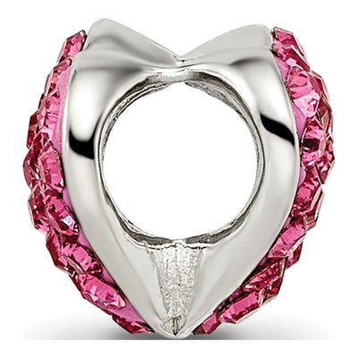 Sterling Silver Crystal Heart Bead – view 4