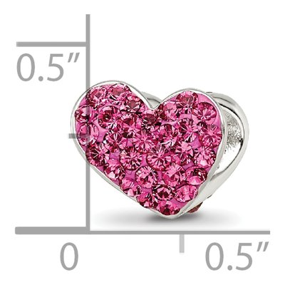 Sterling Silver Crystal Heart Bead – view 6