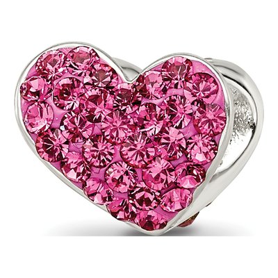 Sterling Silver Crystal Heart Bead