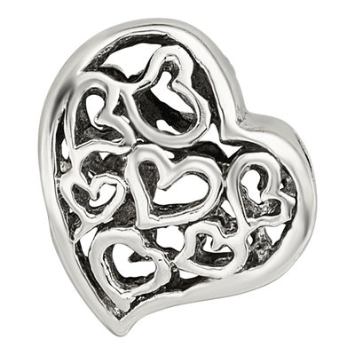 Sterling Silver Cutout Hearts Bead – view 5