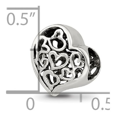 Sterling Silver Cutout Hearts Bead – view 6