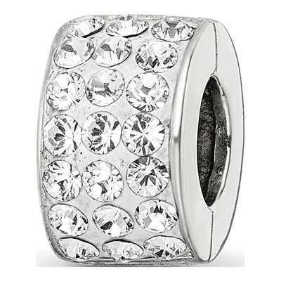 Sterling Silver Crystal Clear Bead