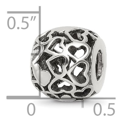 Sterling Silver Hearts Bali Bead – view 7