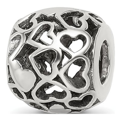 Sterling Silver Hearts Bali Bead