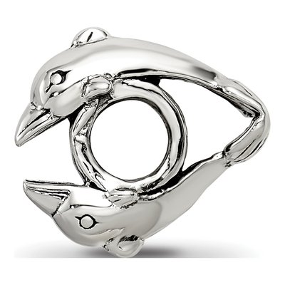 Sterling Silver Dolphins Bead – view 4