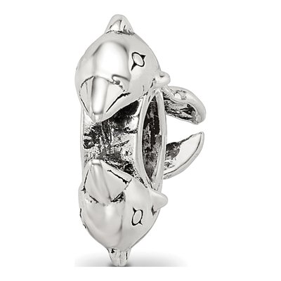Sterling Silver Dolphins Bead