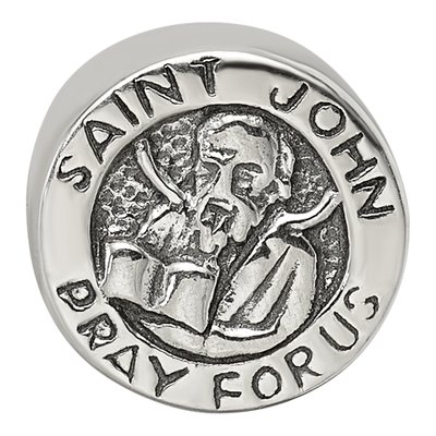 Sterling Silver Saint John Pray for Us Bead – view 5