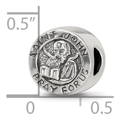 Sterling Silver Saint John Pray for Us Bead – view 7
