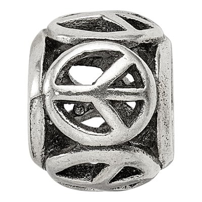 Sterling Silver Peace Sign Bead – view 3