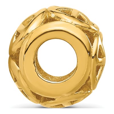 Gold-Plated Sterling Silver Peace Sign Bead – view 3